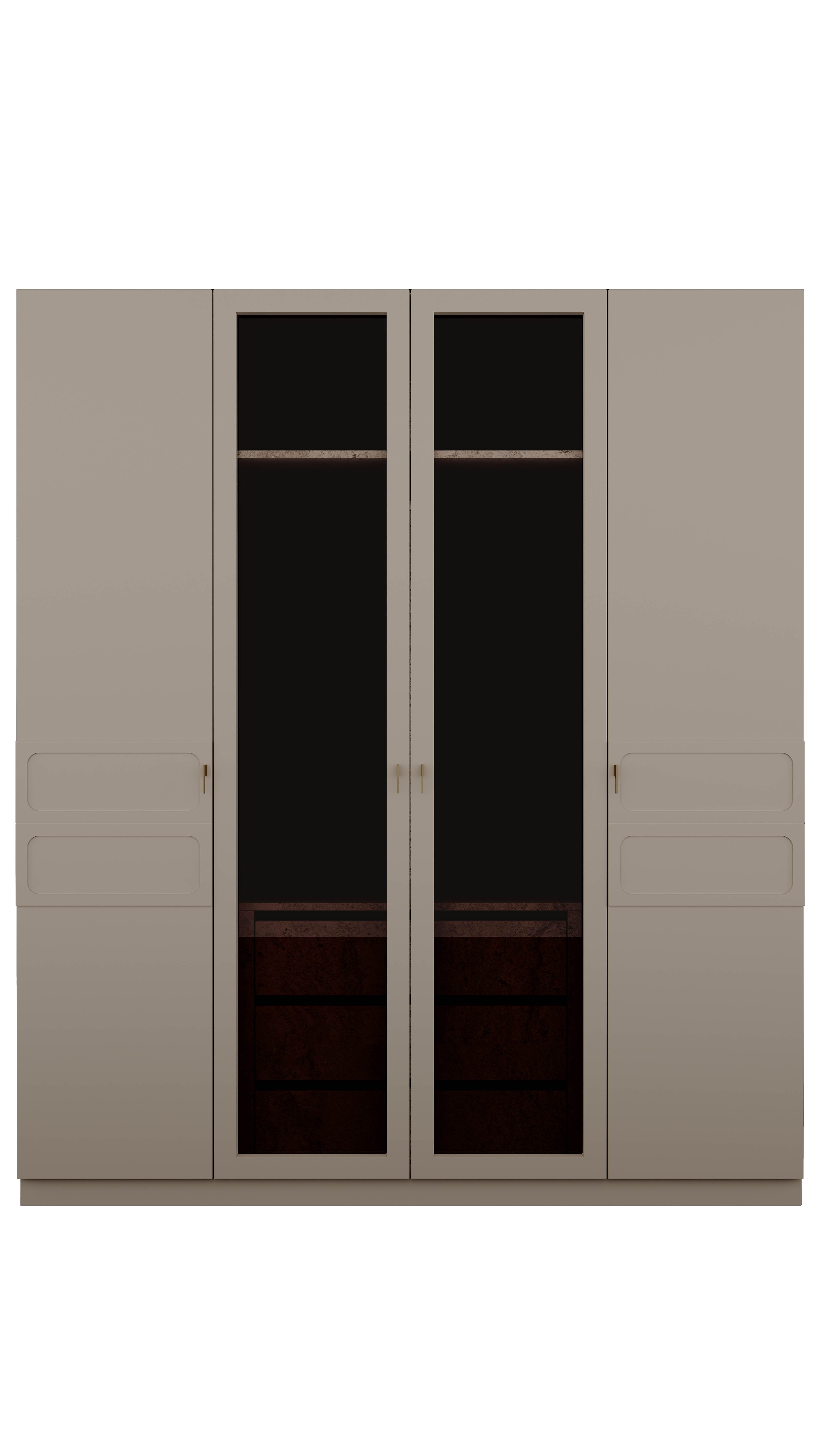 Aura Genç Odası Cam Kapaklı Büyük Dolap