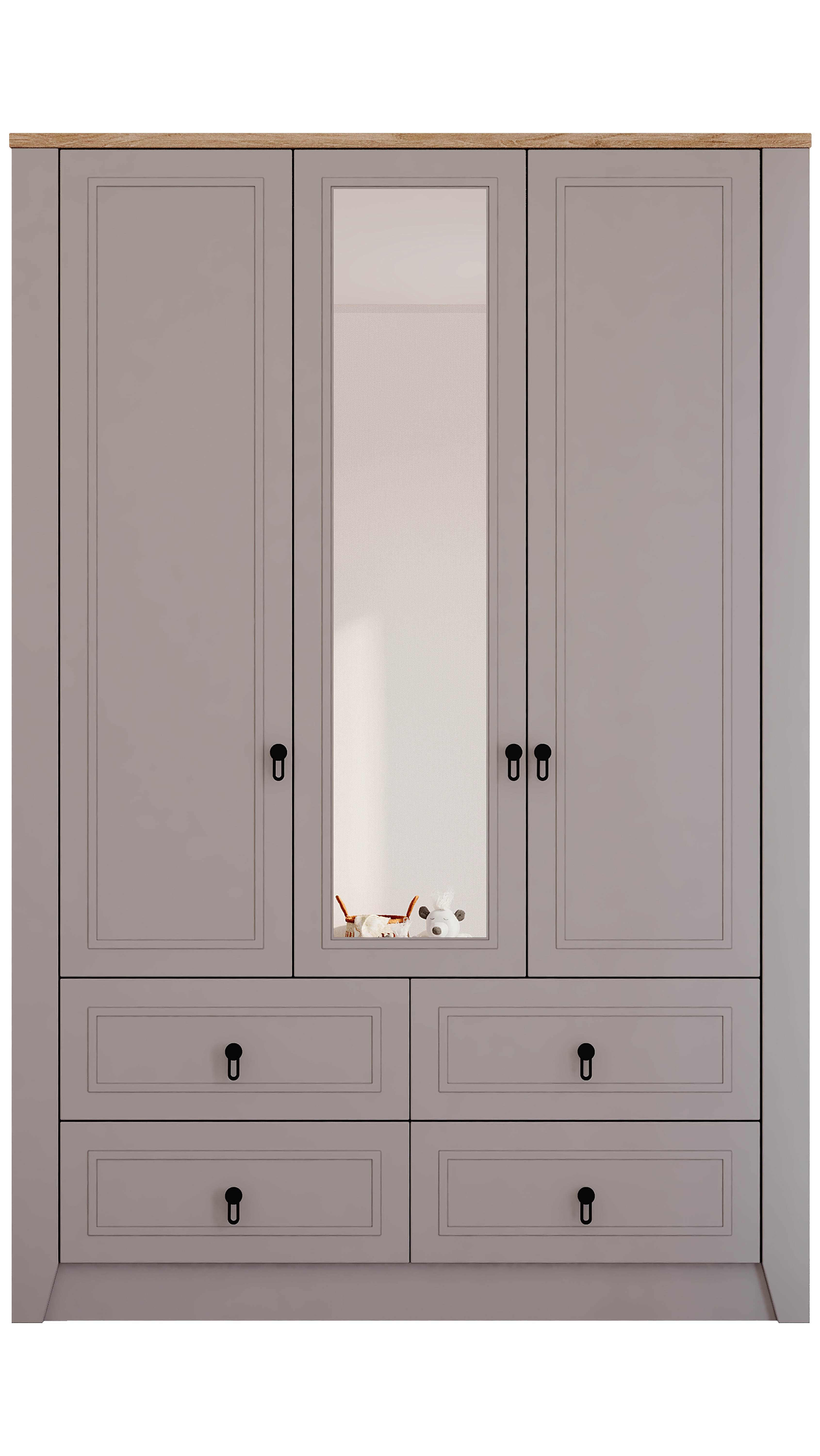 Craft Baby Room 3-Door Mirrored Wardrobe with Drawers